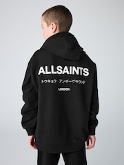 smALLSAINTS Black/Textured Oversized Underground Pullover Hoodie - Image 4 of 11