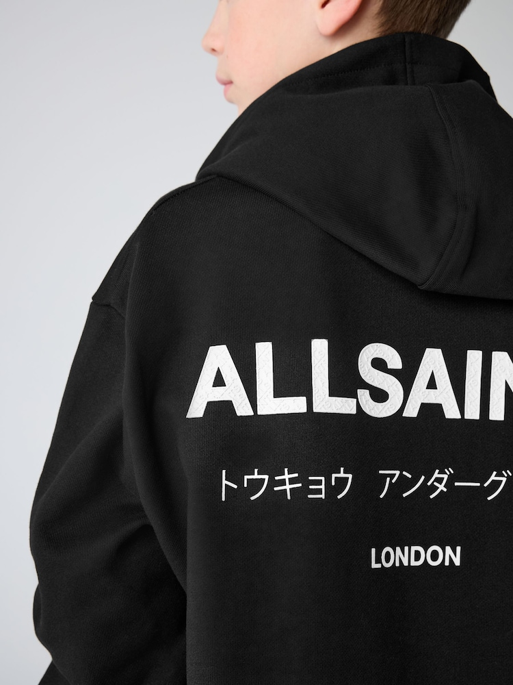 smALLSAINTS Black/Textured Oversized Underground Pullover Hoodie - Image 7 of 11