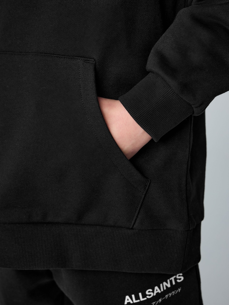 smALLSAINTS Black/Textured Oversized Underground Pullover Hoodie - Image 9 of 11