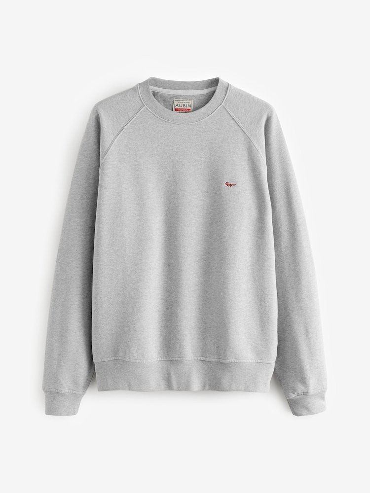 Aubin Grey Ash Crew Neck 100% Cotton Sweat Top - Image 4 of 4