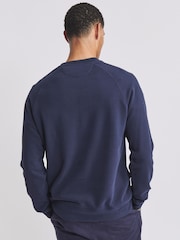 Aubin Blue Navy Ash Crew Neck 100% Cotton Sweat Top - Image 2 of 3