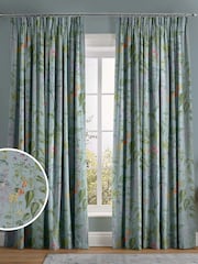Graham & Brown Sky Blue Edulis Made to Measure Curtains - Image 1 of 8
