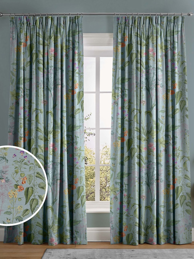 Graham & Brown Sky Blue Edulis Made to Measure Curtains - Image 1 of 8