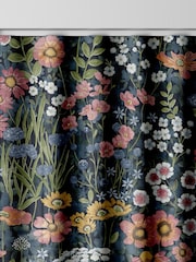 Graham & Brown Dusk Blue Wallflower Made to Measure Curtains - Image 7 of 8