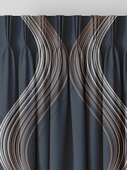Graham & Brown Navy Blue Euphoria Made to Measure Curtains - Image 2 of 8