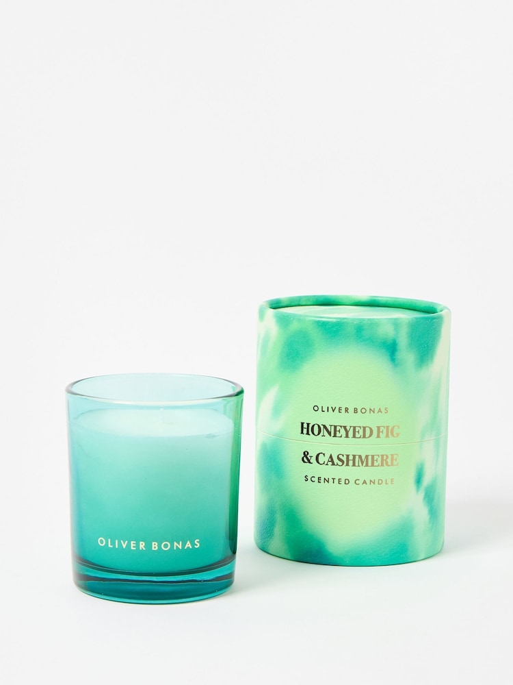 Oliver Bonas Green Alina Honeyed Fig and Cashmere Scented Candle - Image 1 of 4