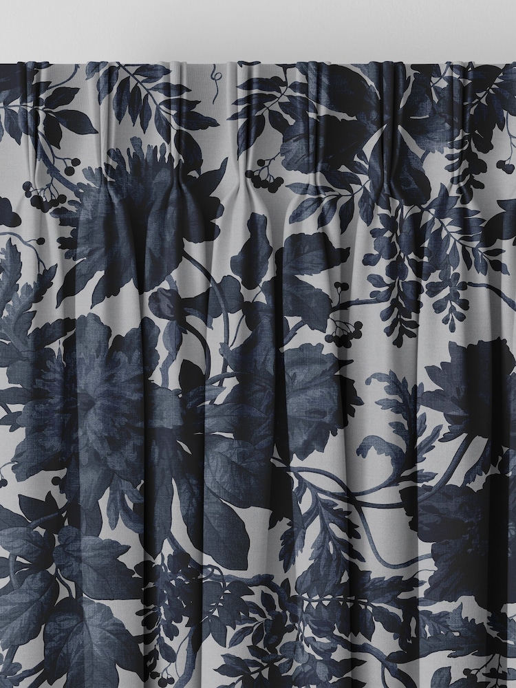 Graham & Brown Ink Blue Enzia Made to Measure Curtains - Image 2 of 8