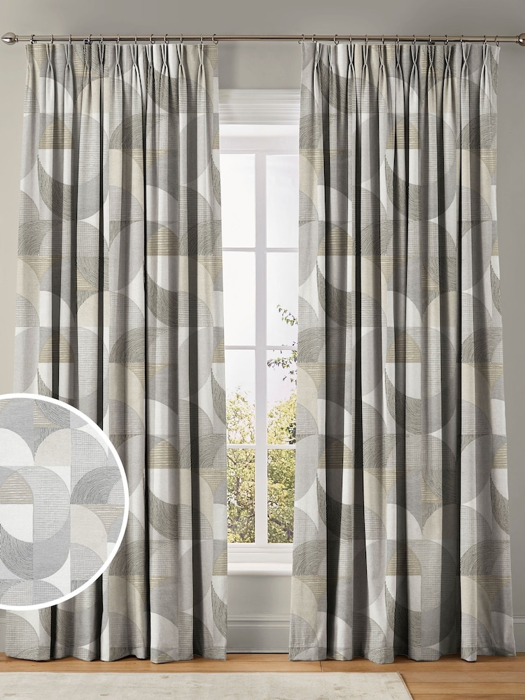 Graham & Brown Natural Taupe Stitch Craze Made to Measure Curtains - Image 1 of 8