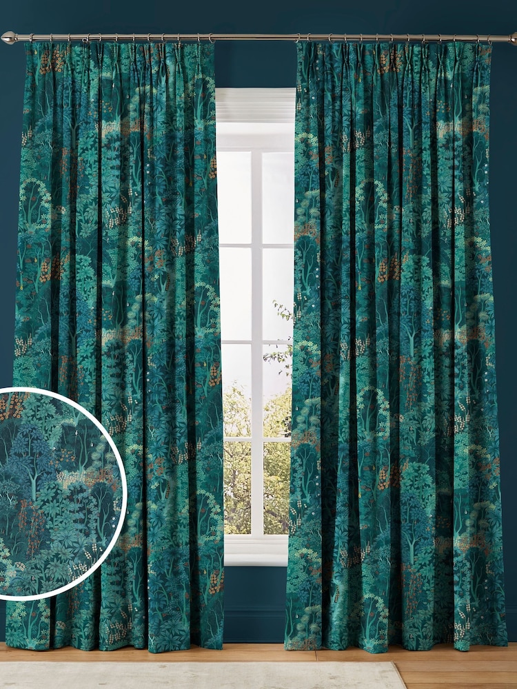 Graham & Brown Majestic Green New Eden Made to Measure Curtains - Image 1 of 8