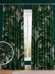Graham & Brown Pearl White Faux Daintree Made to Measure Curtains - Image 1 of 8