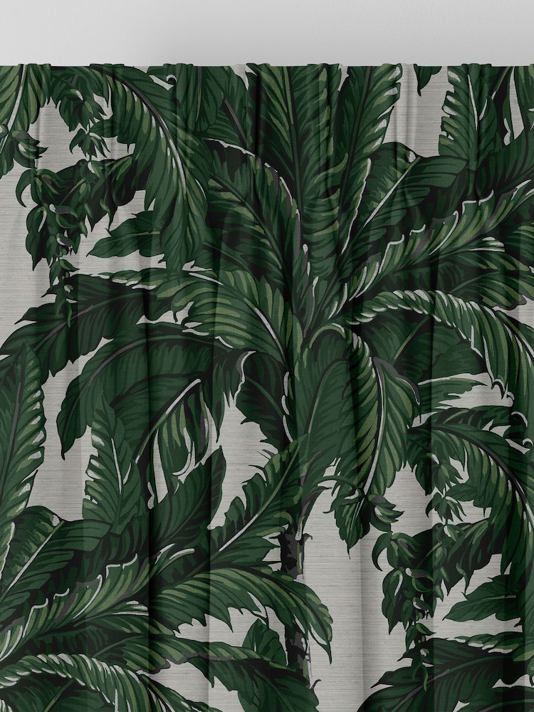 Graham & Brown Pearl White Faux Daintree Made to Measure Curtains - Image 2 of 8