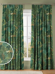 Graham & Brown Emerald Green New Eden Made to Measure 100% Cotton Curtains - Image 1 of 8