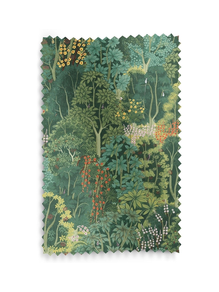 Graham & Brown Emerald Green New Eden Made to Measure 100% Cotton Curtains - Image 8 of 8