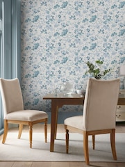 Laura Ashley Blue Yewland 10M Wallpaper - Image 1 of 4
