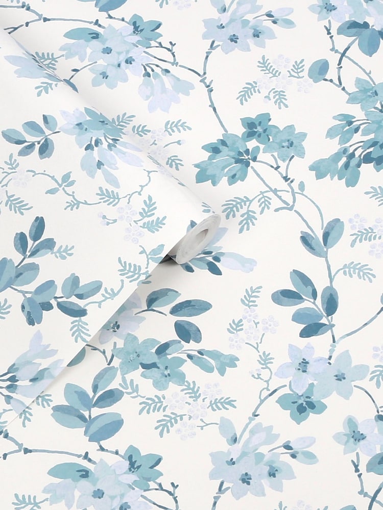 Laura Ashley Blue Yewland 10M Wallpaper - Image 2 of 4