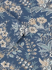 Laura Ashley Blue Marlbrook 10M Wallpaper - Image 2 of 4