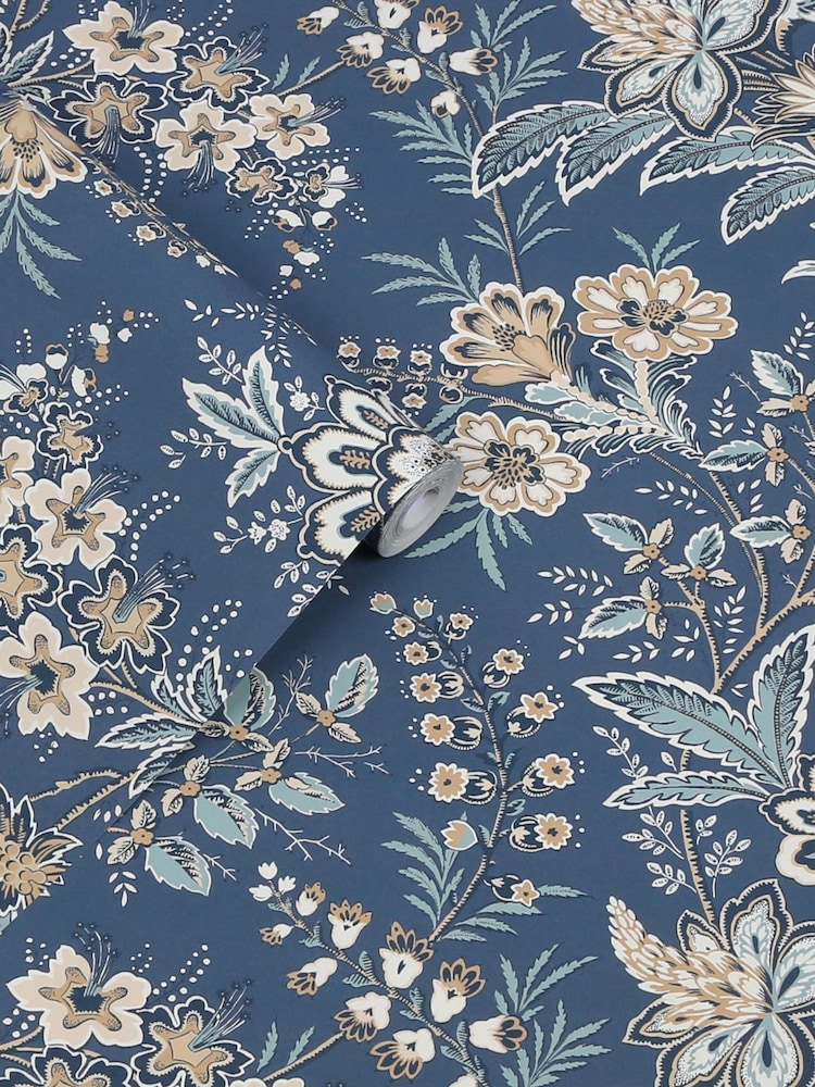 Laura Ashley Blue Marlbrook 10M Wallpaper - Image 2 of 4