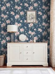 Laura Ashley Blue Maya 10M Wallpaper - Image 1 of 4
