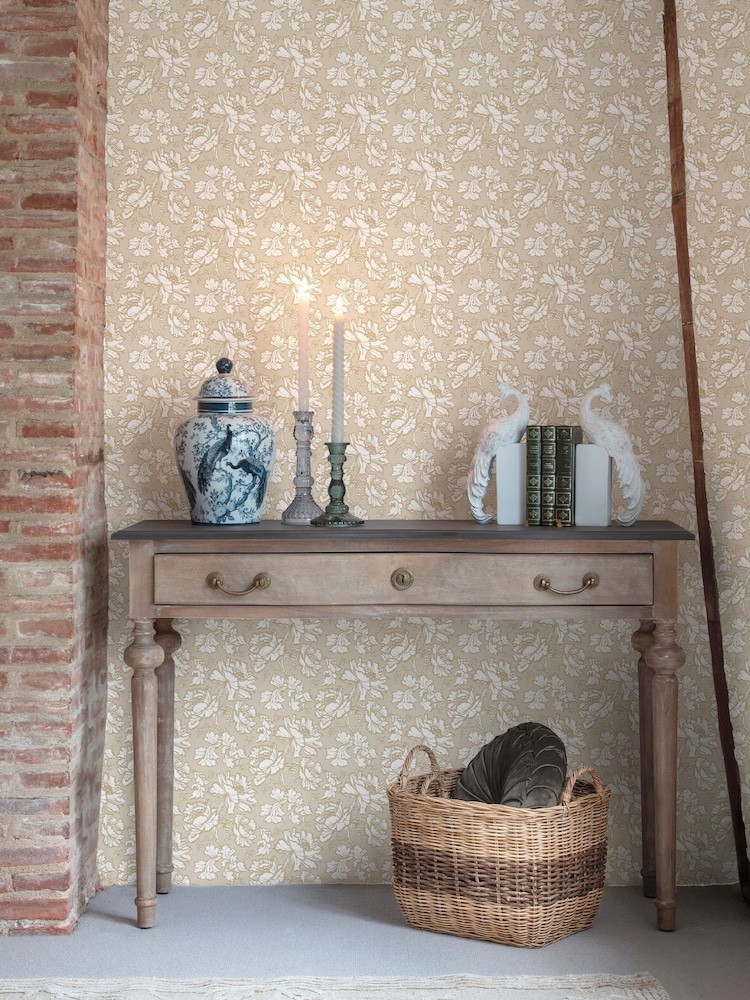 Laura Ashley Yellow Tamara 10M Wallpaper - Image 1 of 4