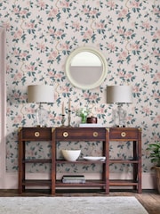 Laura Ashley Cream Maya 10M Wallpaper - Image 1 of 4