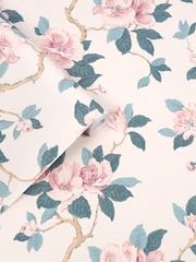 Laura Ashley Cream Maya 10M Wallpaper - Image 2 of 4