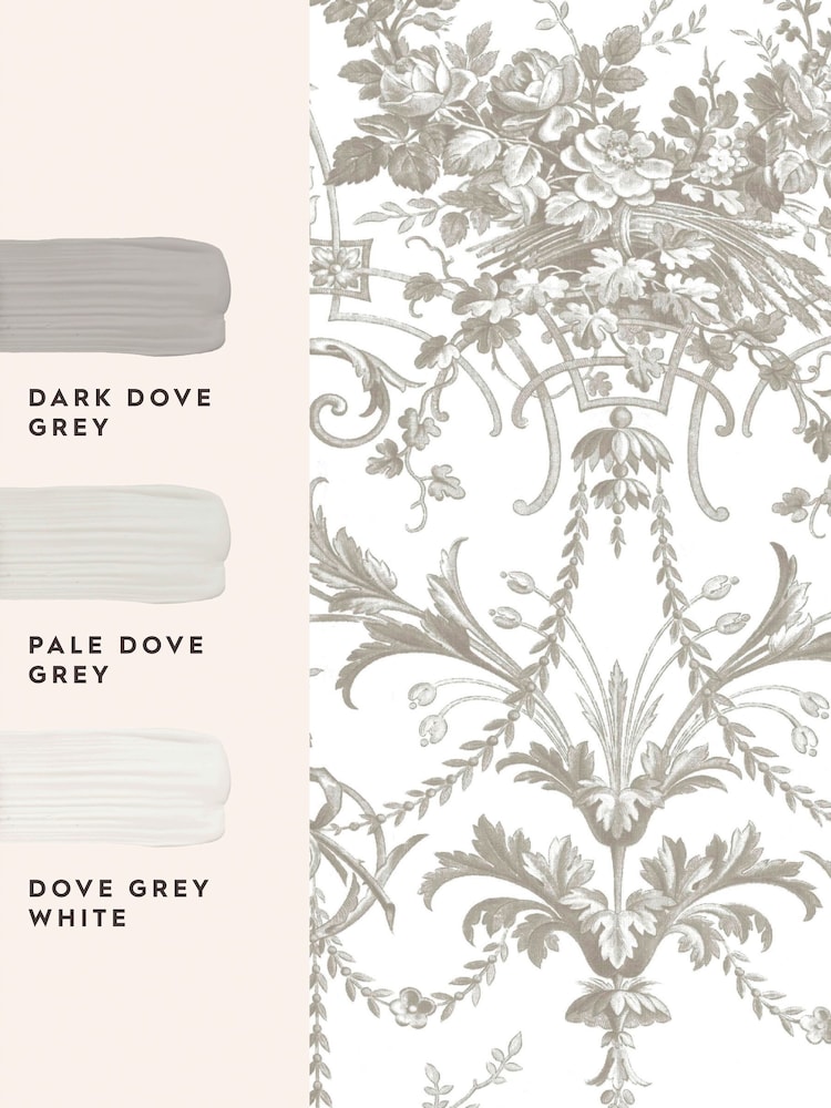 Laura Ashley Grey Tuilieries 10M Wallpaper - Image 4 of 4