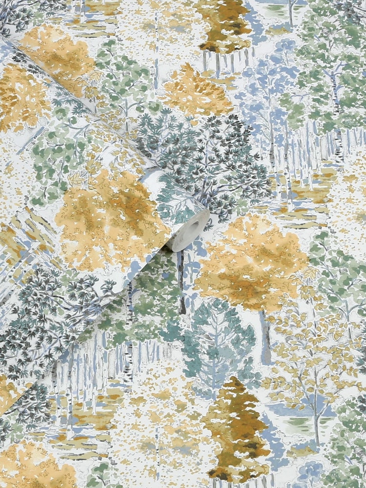 Laura Ashley Bernwood Ochre Yellow 10M Wallpaper Wallpaper - Image 2 of 4