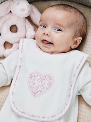 JoJo Maman Bébé White Personalised Velour Appliqué Collar Sleepsuit - Image 2 of 6