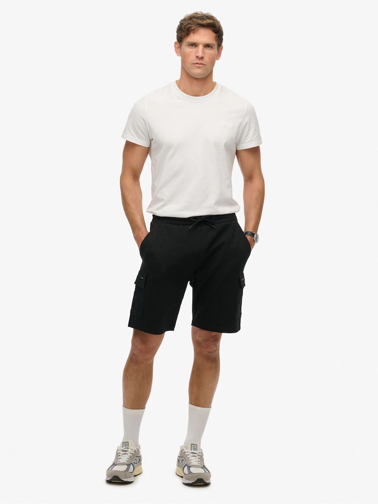 Superdry Black Tech Logo Cargo Shorts - Image 3 of 7
