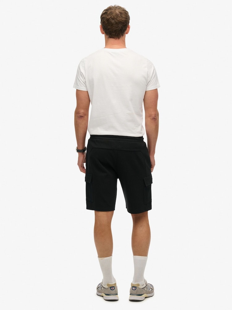 Superdry Black Tech Logo Cargo Shorts - Image 4 of 7
