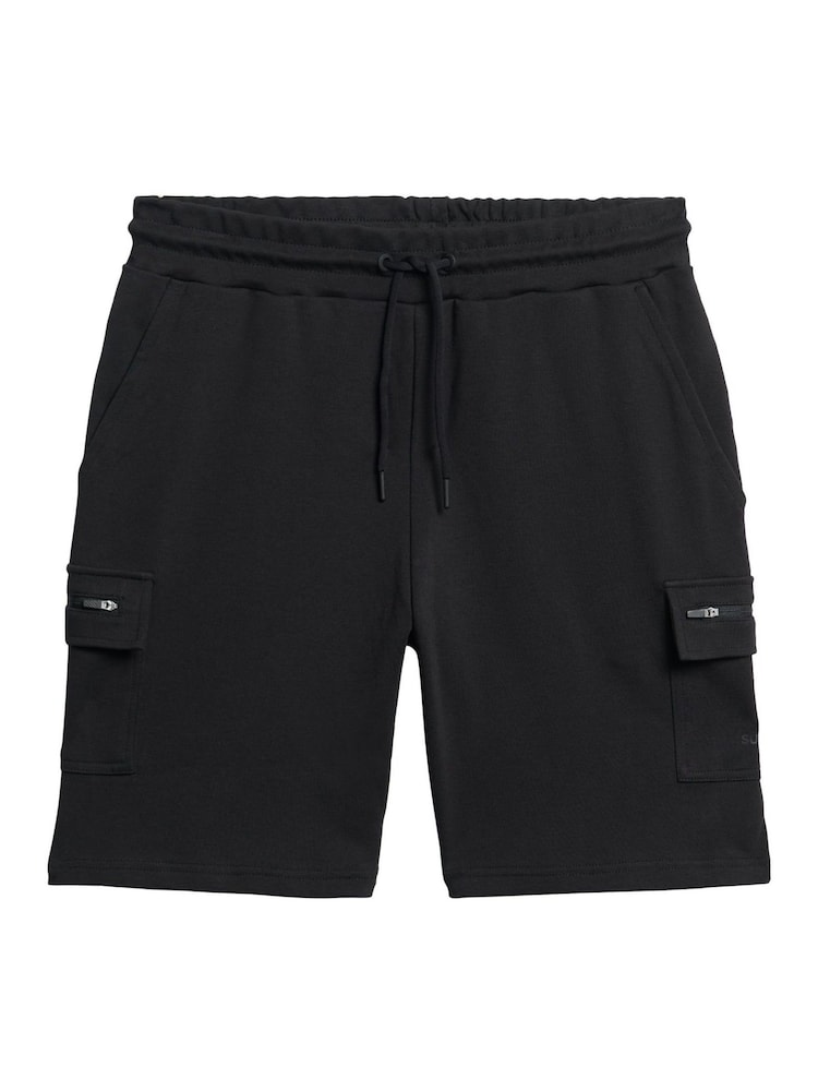 Superdry Black Tech Logo Cargo Shorts - Image 6 of 7