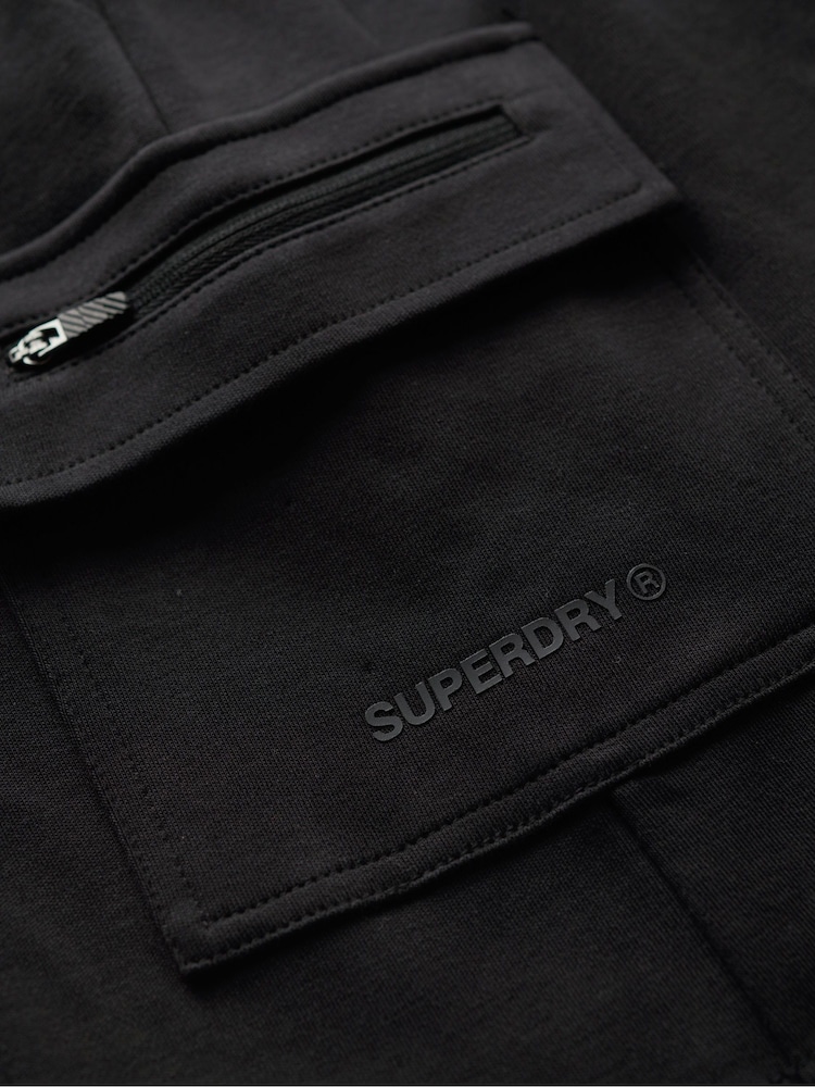 Superdry Black Tech Logo Cargo Shorts - Image 7 of 7
