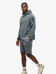 Superdry Blue Tech Logo Cargo Shorts - Image 4 of 7