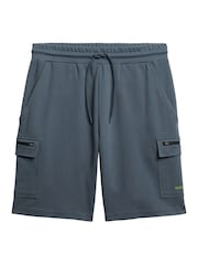 Superdry Blue Tech Logo Cargo Shorts - Image 6 of 7