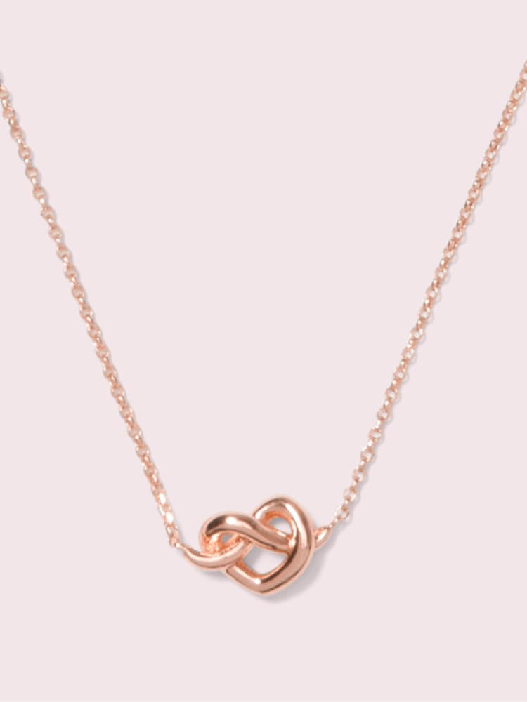 kate spade new york Gold Tone Loves Me Knot Mini Necklace - Image 2 of 2 kate spade new york Gold Tone Loves Me Knot Mini Necklace - Image 2 of 2