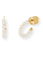 kate spade new york Gold Tone Mini Pearl Huggies Earrings - Image 4 of 5