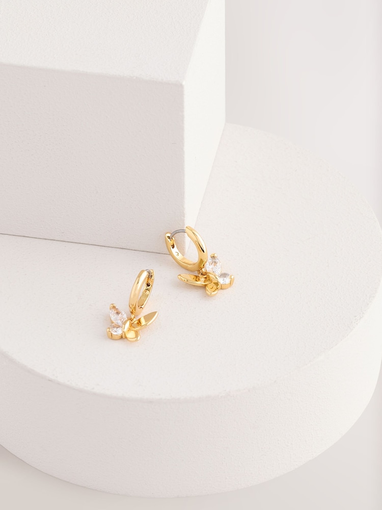 kate spade new york Gold Tone Butterfly Huggie Earrings - Image 2 of 4