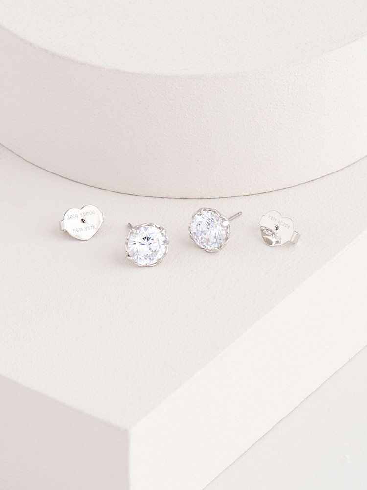 kate spade new york Silver Tone Round Cubic Zirconia Stud Earrings - Image 2 of 2