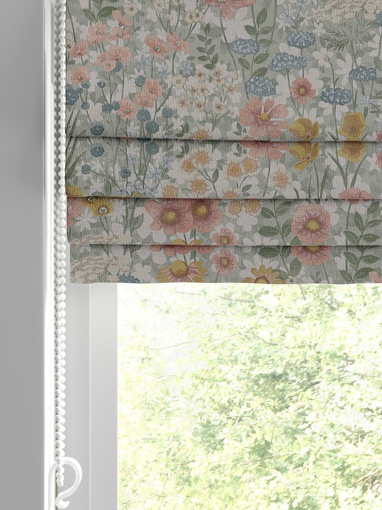 Graham & Brown Green Wallflower Made to Measure 100% Cotton Roman Blind - Image 2 of 5