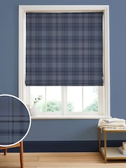 Graham & Brown Blue Heritage Plaid Made to Measure 100% Cotton Roman Blind - Image 1 of 5