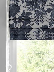 Graham & Brown Ink Blue Enzia Made to Measure 100% Cotton Roman Blind - Image 2 of 5