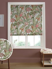 Graham & Brown Lush Pink Tigerlily Made to Measure 100% Cotton Roman Blind - Image 1 of 5