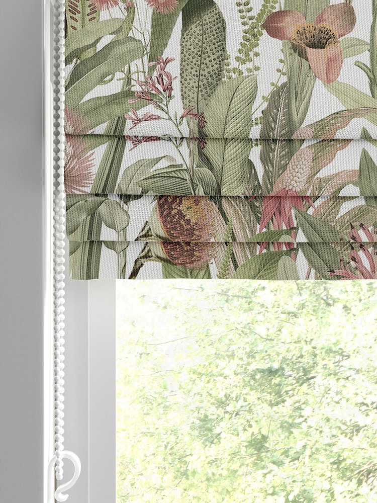 Graham & Brown Lush Pink Tigerlily Made to Measure 100% Cotton Roman Blind - Image 2 of 5