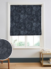 Graham & Brown Navy Blue Enzia Made to Measure 100% Cotton Roman Blind - Image 1 of 5