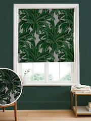 Graham & Brown Pearl White Faux Daintree Made to Measure 100% Cotton Roman Blind - Image 1 of 5