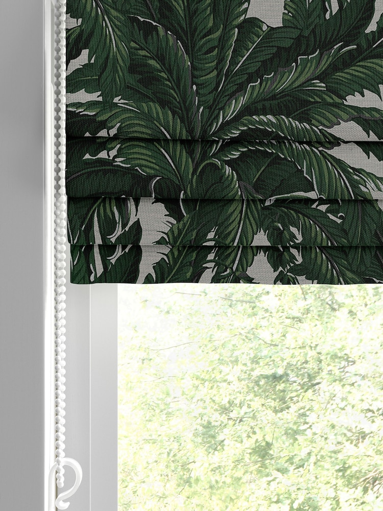 Graham & Brown Pearl White Faux Daintree Made to Measure 100% Cotton Roman Blind - Image 2 of 5