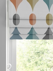 Graham & Brown White Coronation Craze Made to Measure 100% Cotton Roman Blind - Image 2 of 5