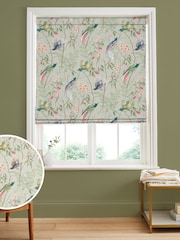 Graham & Brown Sage Green Clavering Birds Made to Measure 100% Cotton Roman Blind - Image 1 of 5
