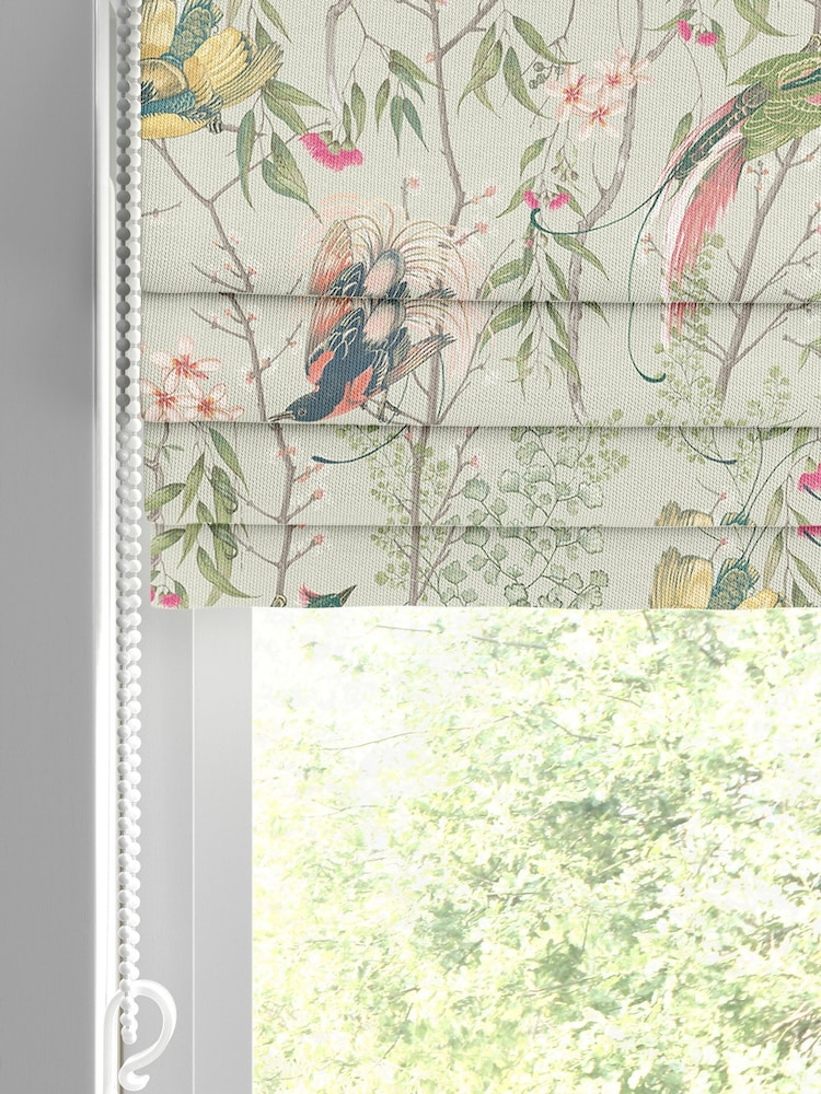 Graham & Brown Sage Green Clavering Birds Made to Measure 100% Cotton Roman Blind - Image 2 of 5