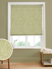 Graham & Brown Sage Green Salix Leaves Made to Measure 100% Cotton Roman Blind - Image 1 of 5
